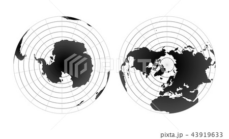 Arctic and antarctic poles globe hemispheres 43919633