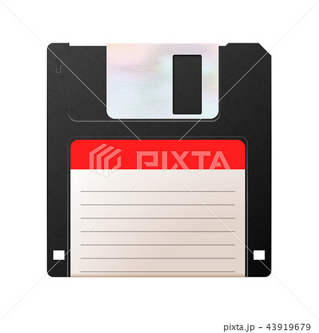 Realistic floppy-disk, retro object on white 43919679