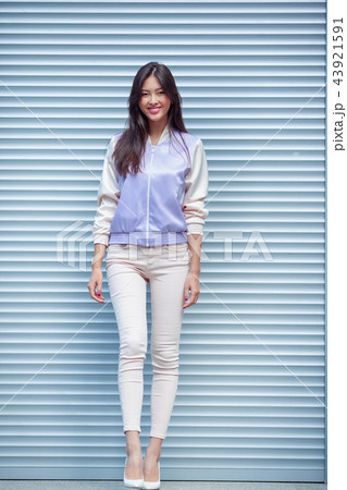 Asian fashion model outdoors Asian fashion model outdoors 43921591