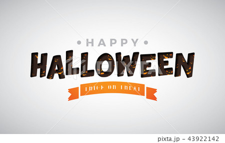 Happy Halloween vector illustration with typography lettering on white background. Holiday design Happy Halloween vector illustration with typography lettering on white background. Holiday design 43922142