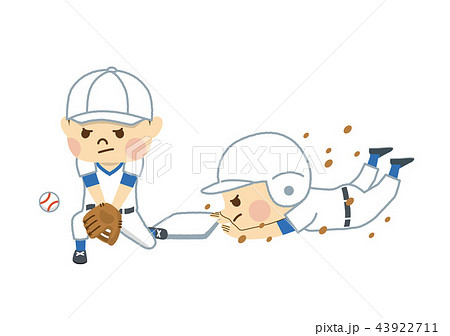 野球をする男性のイラスト素材