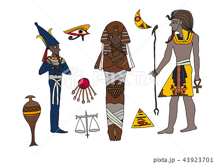 エジプトの神の壁画イメージのイラスト素材 43923701 Pixta