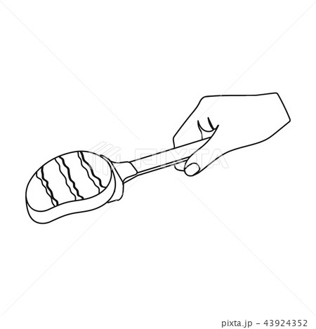 Fried piece of meat on the scapula. Food and cooking single icon in outline style vector symbol 43924352