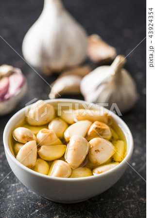 Marinated garlic. Pickled garlic. 43924354
