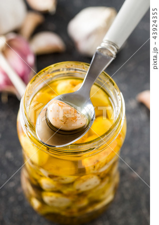 Marinated garlic. Pickled garlic. 43924355