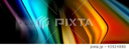Rainbow fluid abstract shapes, liquid colors design, colorful marble or plastic wavy texture 43924880