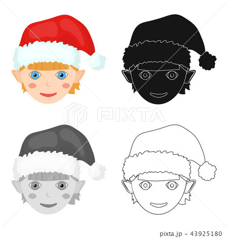 Christmas gnome single icon in cartoon,black,flat,monochrome style for design.Christmas vector 43925180