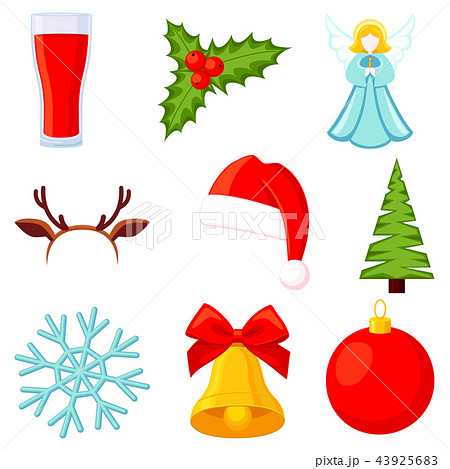 9 colorful cartoon christmas elements set 43925683