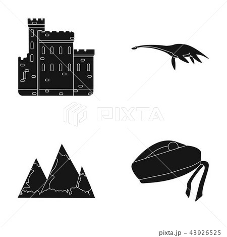 Edinburgh Castle, Loch Ness Monster, Grampian Mountains, national cap balmoral,tam o’shanter Edinburgh Castle, Loch Ness Monster, Grampian Mountains, national cap balmoral,tam o’shanter 43926525