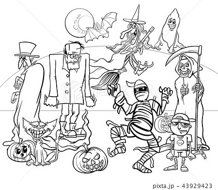 Halloween holiday characters coloring book 43929423