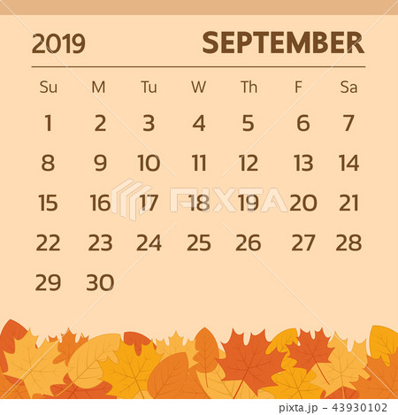 Calendar for September 2019 with autumn theme 43930102