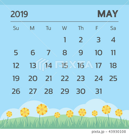 Calendar for May 2019 with spring theme 43930108