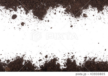 Pile heap of soil isolated on white background with copy space for your text. Top view Pile heap of soil isolated on white background with copy space for your text. Top view 43930805
