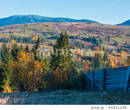 Autumn Carpathian village, Ukraine. Autumn Carpathian village, Ukraine. 43931236