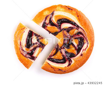 Homemade pie isolated on white background. Top view. Flat lay 43932245