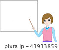 ホワイトボードを指す女性 43933859