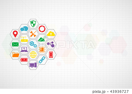 Technology icons concept , hexagon background Technology icons concept , hexagon background 43936727