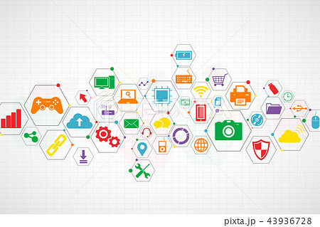 Technology icons , hexagon concept Technology icons , hexagon concept 43936728