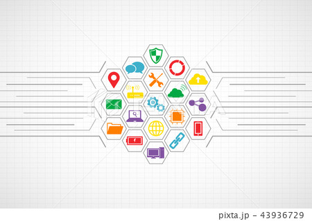 Technology icons concept , hexagon Technology icons concept , hexagon 43936729