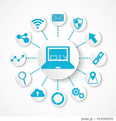 Technology icon , Laptop connection concept Technology icon , Laptop connection concept 43936930