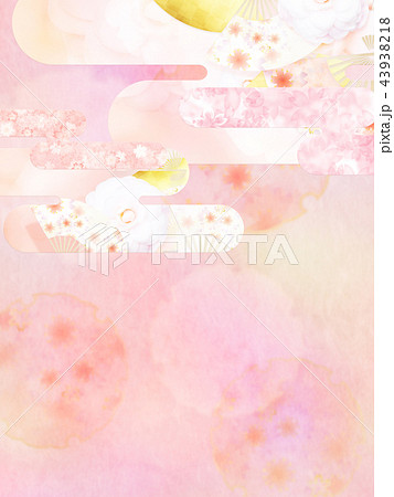 和-背景-和紙-春-桜-ピンク 43938218