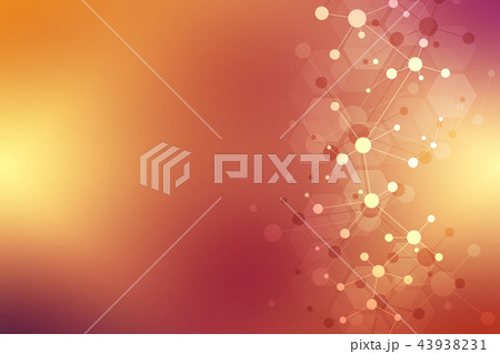 Molecular structure background and communication. Abstract background with molecule DNA and neural 43938231