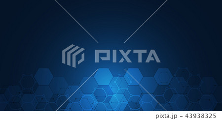 Abstract molecular structure and chemical elements. Medical, science and digital technology concept 43938325