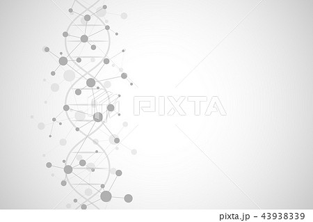 DNA helix and molecular structure. Science and technology concept with molecules background. DNA helix and molecular structure. Science and technology concept with molecules background. 43938339