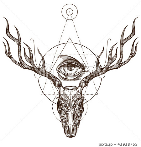 Geometric deer head tattoo  Tattoogridnet