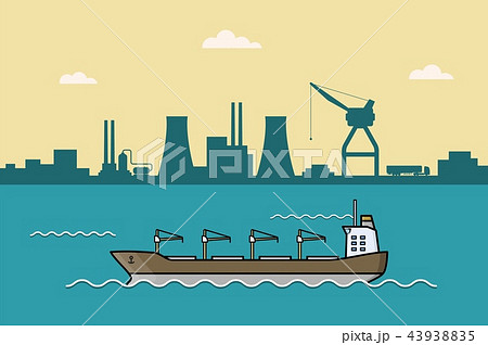 Commercial cargo ships. Sea transport logistics. Commercial cargo ships. Sea transport logistics. 43938835