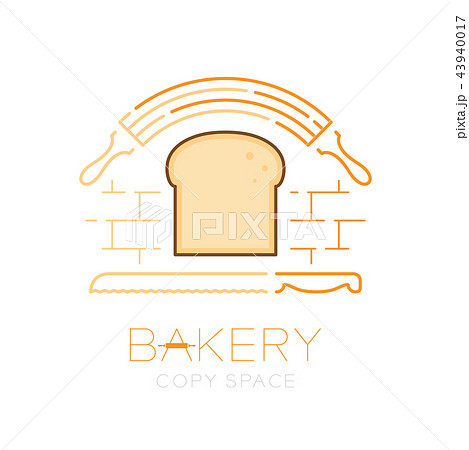 Bread, rolling pin and bread knife logo icon Bread, rolling pin and bread knife logo icon 43940017