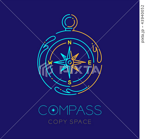 Compass And Water Splash Circle Frame Shape Logoのイラスト素材