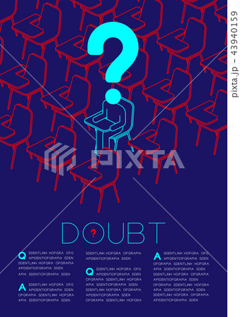 Question mark with doubt man icon pictogram 43940159