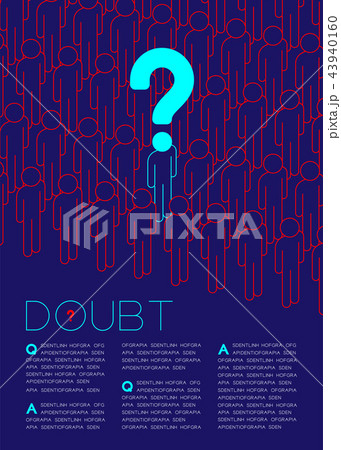 Question mark with doubt man icon pictogram 43940160