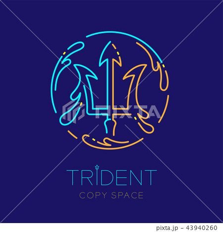 Trident and Water splash circle frame shape, logo 43940260