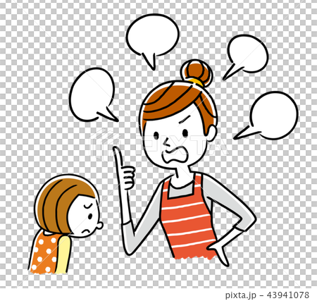 子供を叱る母親 43941078