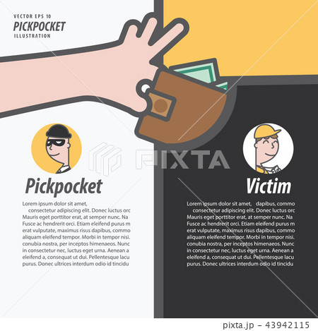 Pickpocket stolen the money from a man's pocket 43942115