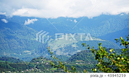 beautiful view of the mountains, clouds, town 43945259