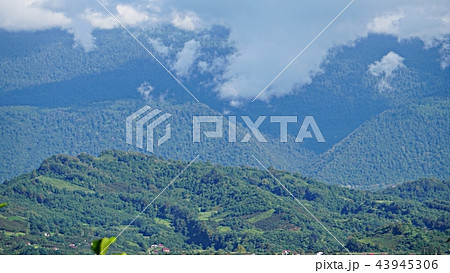 beautiful view of the mountains, clouds, town 43945306