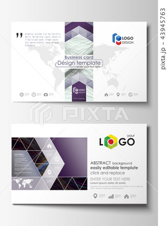 Business card templates. Cover template, easy editable vector, flat style layout. Abstract waves 43945763