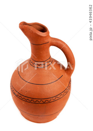 Georgian clay pottery on the white 43946362