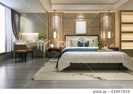 beautiful luxury bedroom suite in hotel with tv 43947939