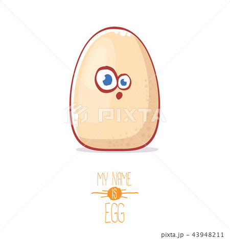 cute white egg cartoon kawaii character isolated on white background. My name is egg vector concept cute white egg cartoon kawaii character isolated on white background. My name is egg vector concept 43948211