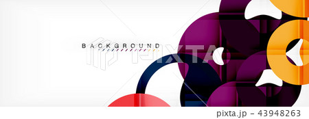 Colorful rings on grey background, modern geometric pattern design. Vector business or technology 43948263