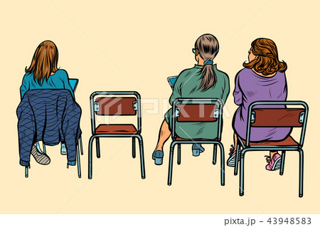 women sit back on chairs women sit back on chairs 43948583