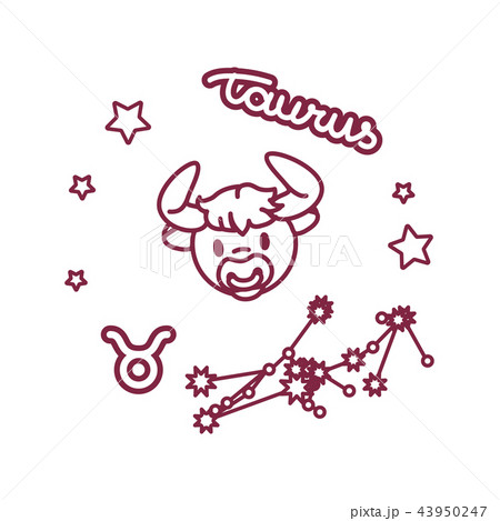 vector cute line Zodiac sign 43950247
