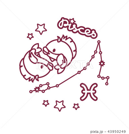 vector cute line Zodiac sign vector cute line Zodiac sign 43950249