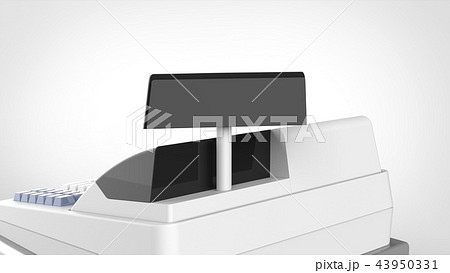 普通のレジ 後ろ ディスプレー アップのイラスト素材