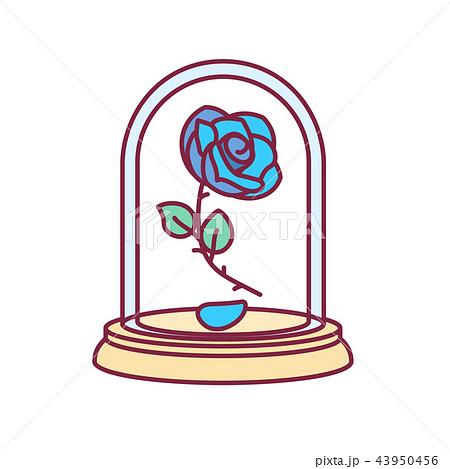 vector blue rose, glass flask vector blue rose, glass flask 43950456