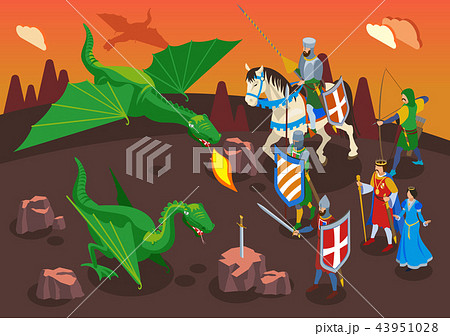 Medieval Heroes Isometric Composition 43951028